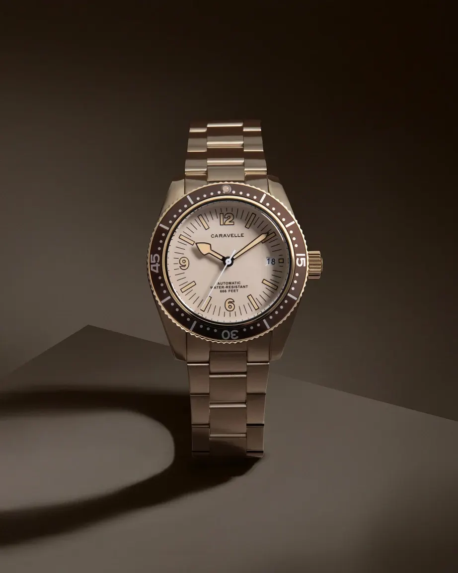 Beige Dial Stainless Steel Bracelet Vintage Sea Hunter 44B133 | Bulova